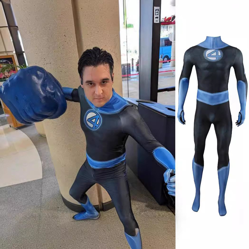 Fantastic Four Mr. Fantastic Costume - Blue Black Bodysuit Mr. Fantastic Cosplay