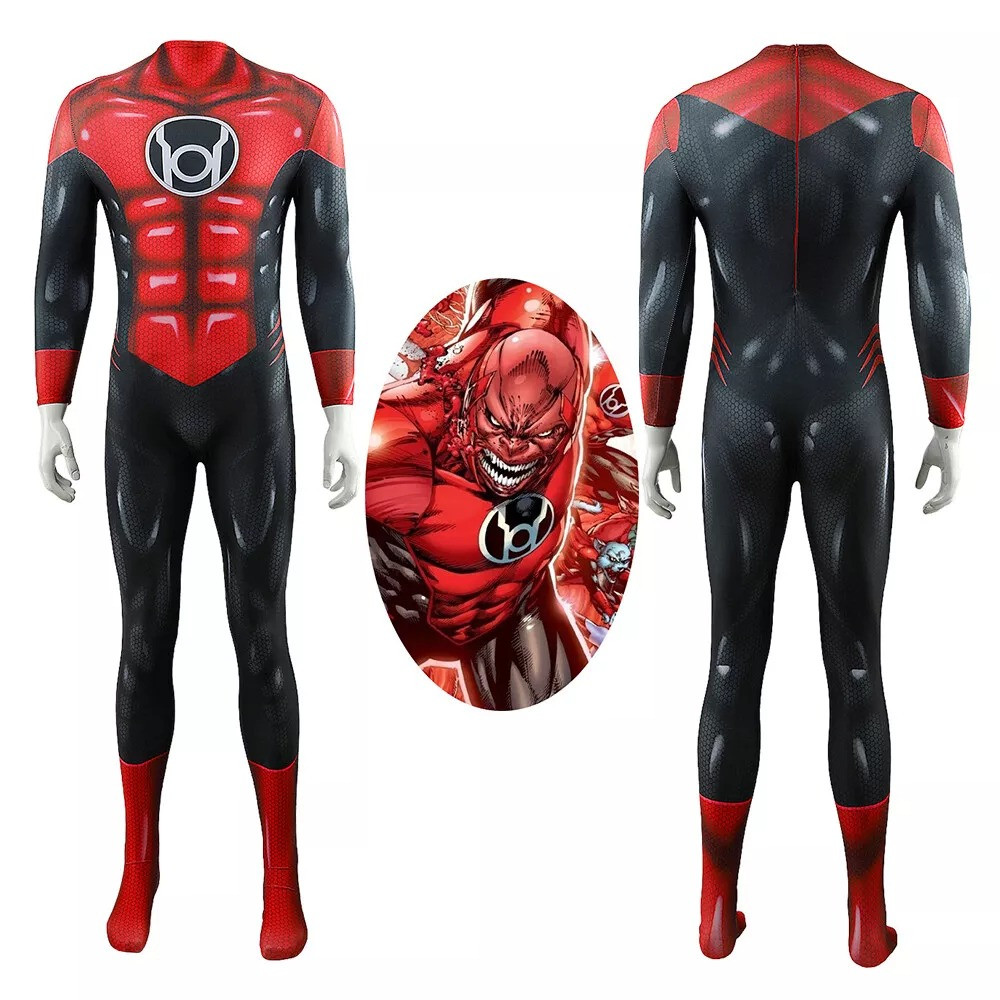 Green Lantern Red Lantern Corps Costume - Uniform Bodysuit Red Lantern Corps Cosplay