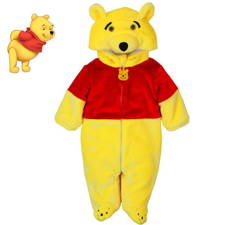 Baby Winnie the Pooh Fleece Lining Costume InCharacter - Onesie Jumpsuit Winnie the Pooh Fleece Lining Cosplay