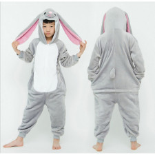 Kids Grey Rabbit Costume - Onesie Jumpsuit Grey Rabbit Cosplay