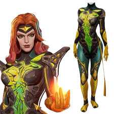 Marvel Rivals Phoenix Jean Grey Default Suit Costume - Gold Green Bodysuit Pheonix Jean Grey Cosplay