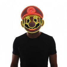 Super Mario Bros Mario LED Mask Prop - Mario LED Costume Cosplay Mask