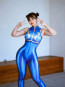 Street Fighter Chun-Li Costume - Blue Bodysuit Chun-Li Cosplay