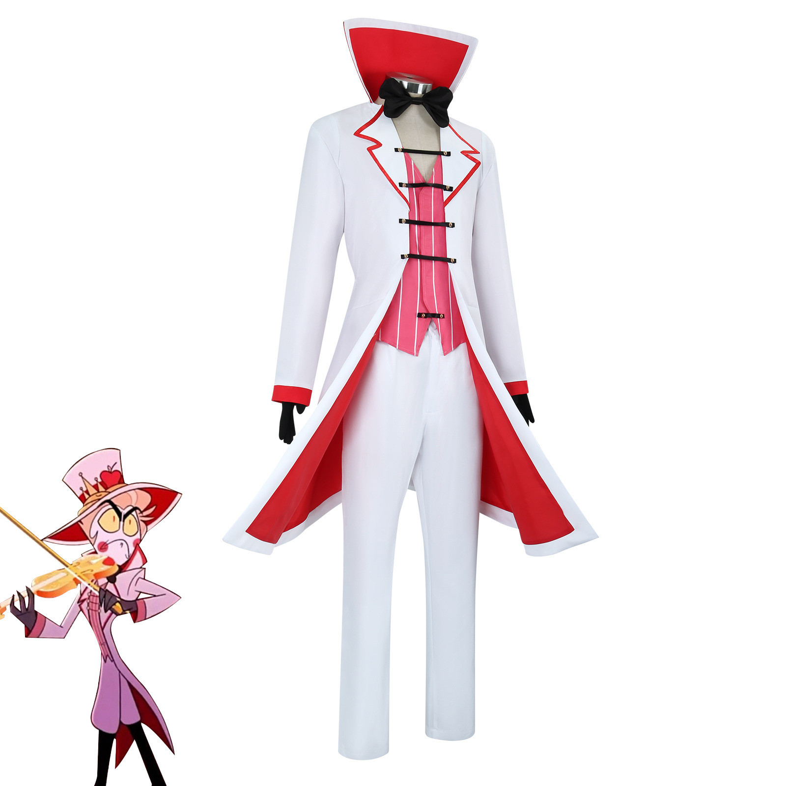 Hazbin Hotel Lucifer Morningstar Costume - White Long Coat Set Lucifer Morningstar Cosplay