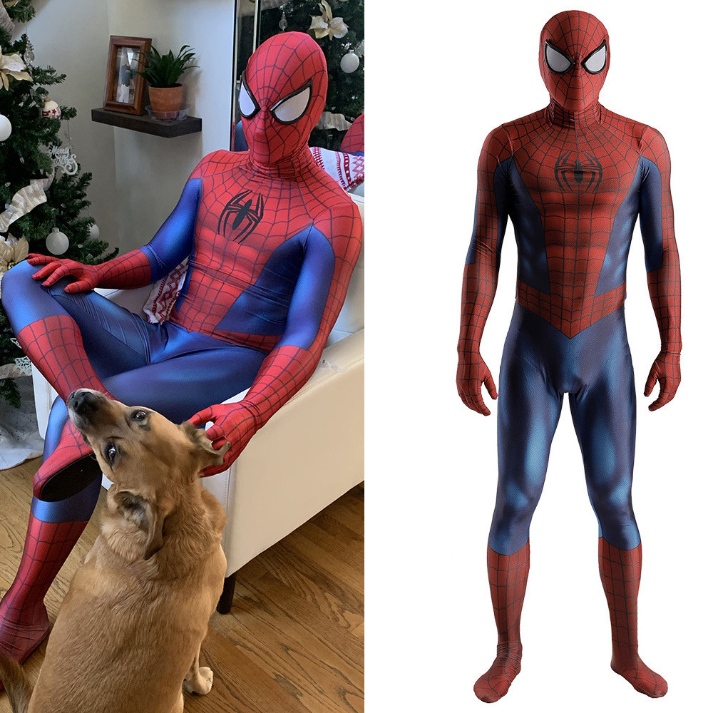 The Amazing Spider-Man Spiderman Costume - Fullsuit Minimalist Back Logo Spiderman Cosplay
