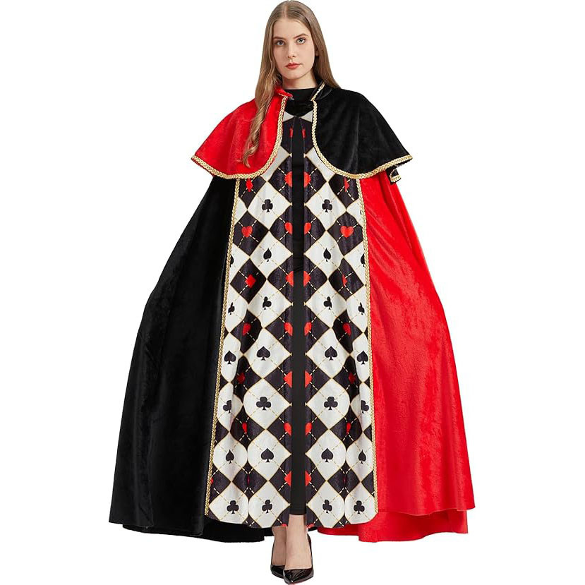 Kids Queen of Hearts Costume - Cloak Cape Queen of Heats Cosplay
