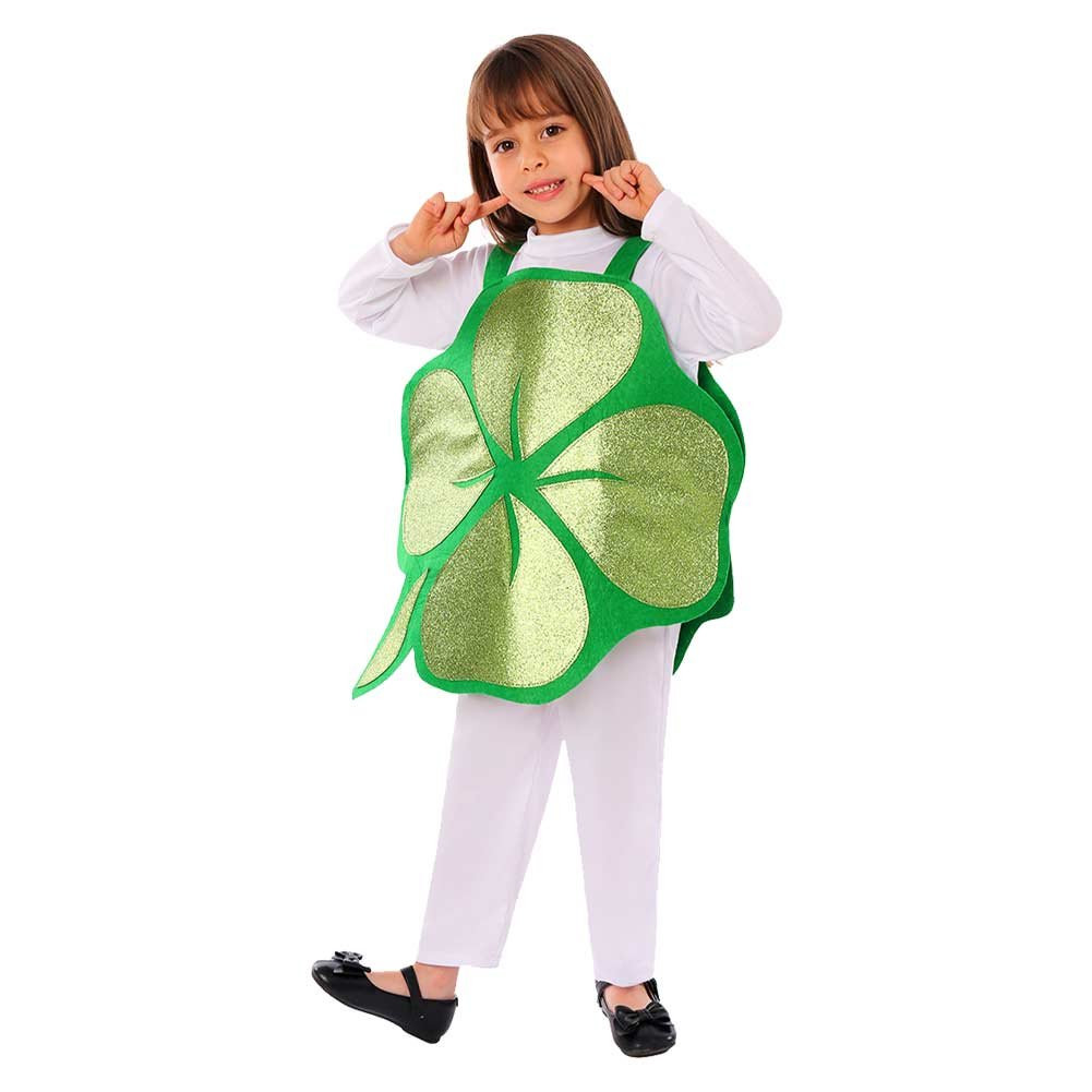 Kids Saint Patrick Costume - Four-leaf Clover Saint Patrick Cosplay