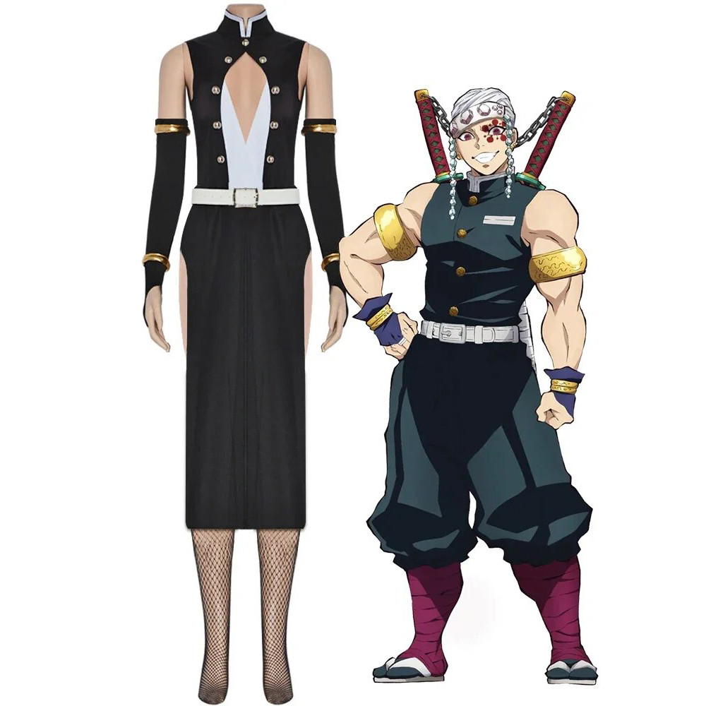 Demon Slayer Uzui Tengen Costume - Black And White Dress Set Uzui Tengen Cosplay