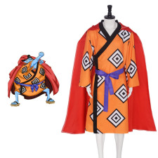 One Piece Jinbe Costume - Orange Kimono Cape Set Jinbe Cosplay