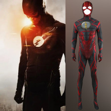 DC Extended Universe The Flash Barry Allen Costume - Black Red Bodysuit The Flash Barry Allen Cosplay