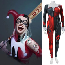DC Comics Classic Harley Quinn Costume - Bodysuit Classic Harley Quinn Cosplay