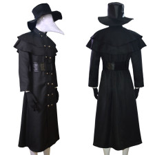 Men Medieval Plague Doctor Costume - Full Set Coat Hat Mask Plague Doctor Cosplay