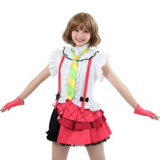 Love Live Superstar Rin Hoshizora Costume - Red White Shirt Skirt Full Set Rin Hoshizora Cosplay