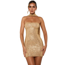 Sabrina Carpenter Short n' Sweet Tour Stage Outfit Costume - Golden Glitter Mini Dress Sabrina Carpenter Cosplay