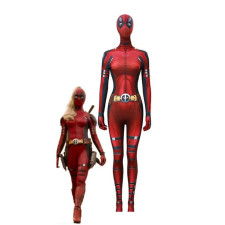 Deadpool and Wolverine Lady Deadpool Costume - Red Black Bodysuit Mask Ladypool Cosplay