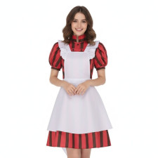 The Boy And The Heron Kiriko Maid Costume - Red Dress Apron Set Kiriko Cosplay