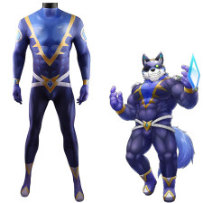 Live A Hero Wolfman Costume - Blue Bodysuit Wolfman Cosplay