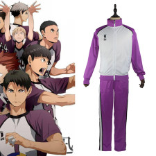 Haikyuu Shiratorizawa Academy Costume - Purple Tracksuit Shiratorizawa Academy Cosplay