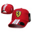 Ferrari Cap Hat - White Stripe Red Hat Ferrari Costume Cosplay Prop