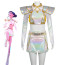 Girls KPop Demon Hunters Zoey Stage Costume - Shiny White Skirt Top Full Set Kpop Zoey Cosplay