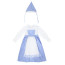 Girls Colonial Pioneer Maid Costume - Long Blue Dress Hat Set Pilgrim Cosplay
