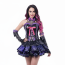 Naraka: Bladepoint Tessa Costume - Black Purple Mini Dress Tessa Cosplay