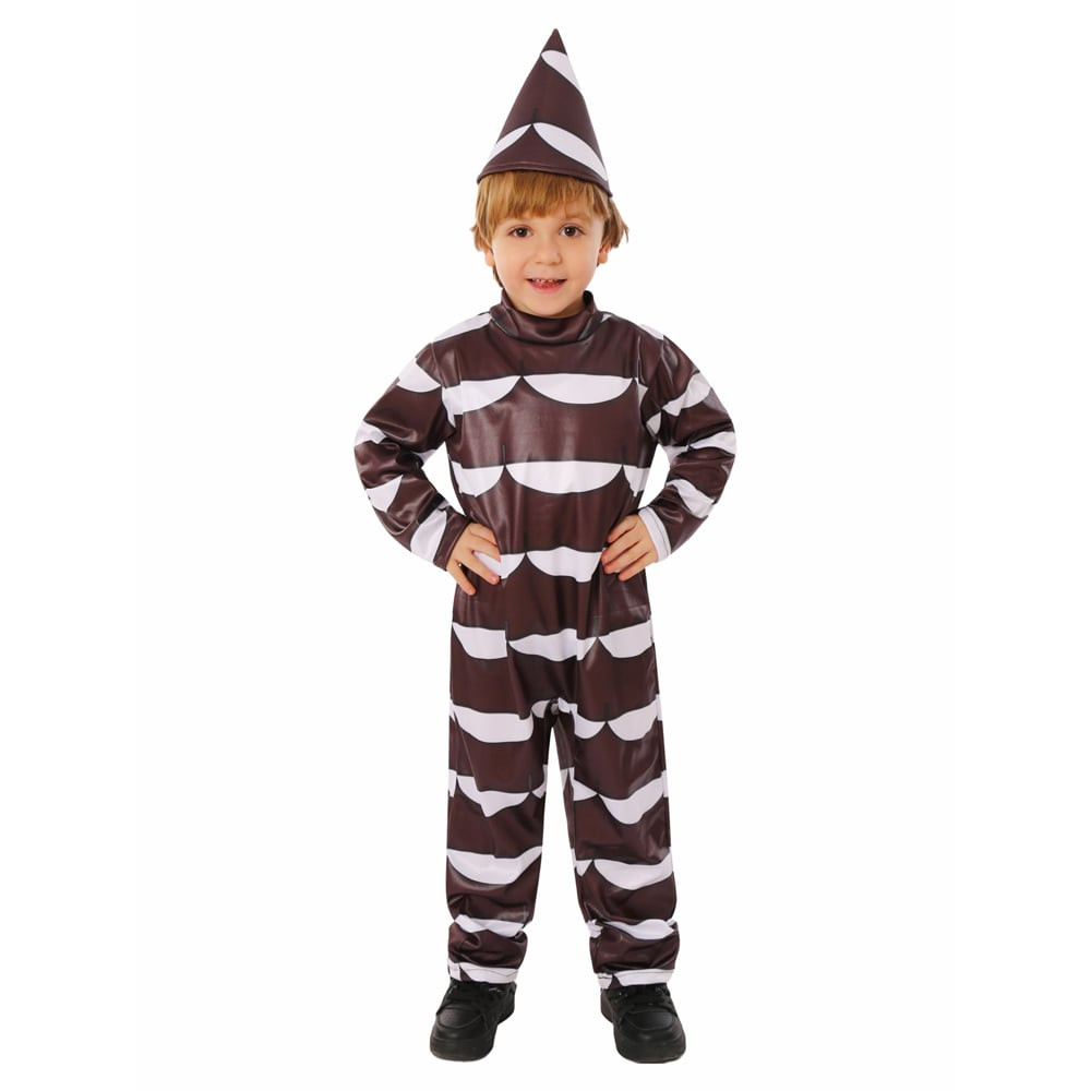 Kids Willy Wonka Chocolate Drip Costume - Jumpsuit Party Hat Set Chocolate Drip Cosplay