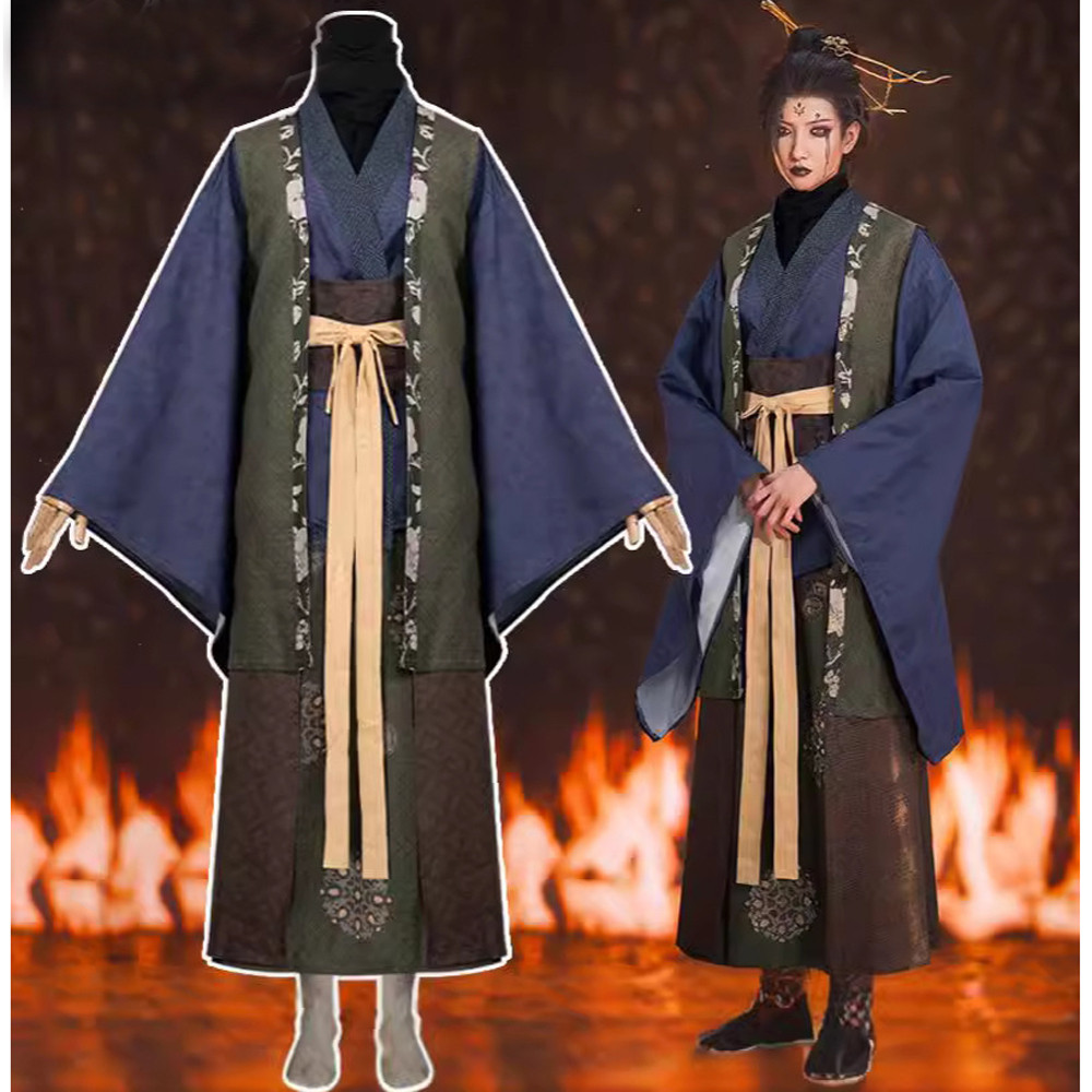 Black Myth: Wukong The Fourth Sister Spider Spirit Costume - Blue Brown Dress Set The Fourth Sister Cosplay
