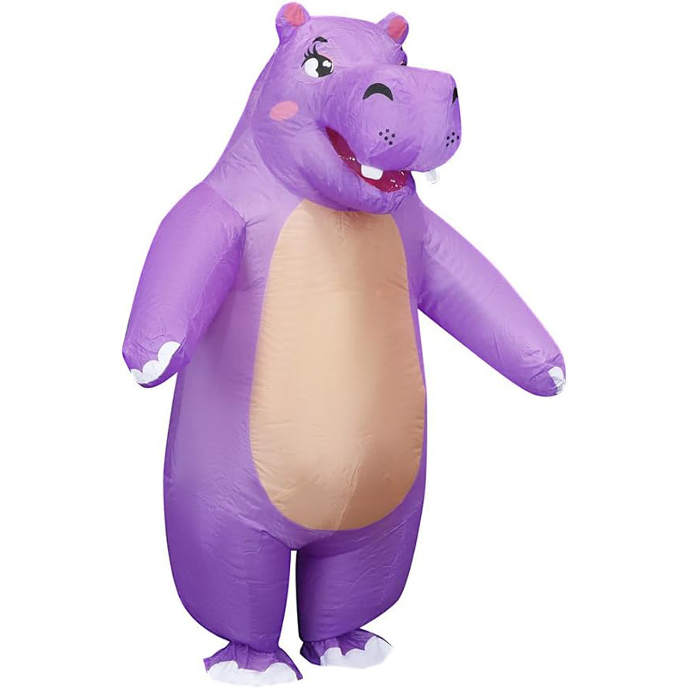 Brown and Purple Hippopotamus Inflatable Costume - Brown Purple Hippo Cosplay