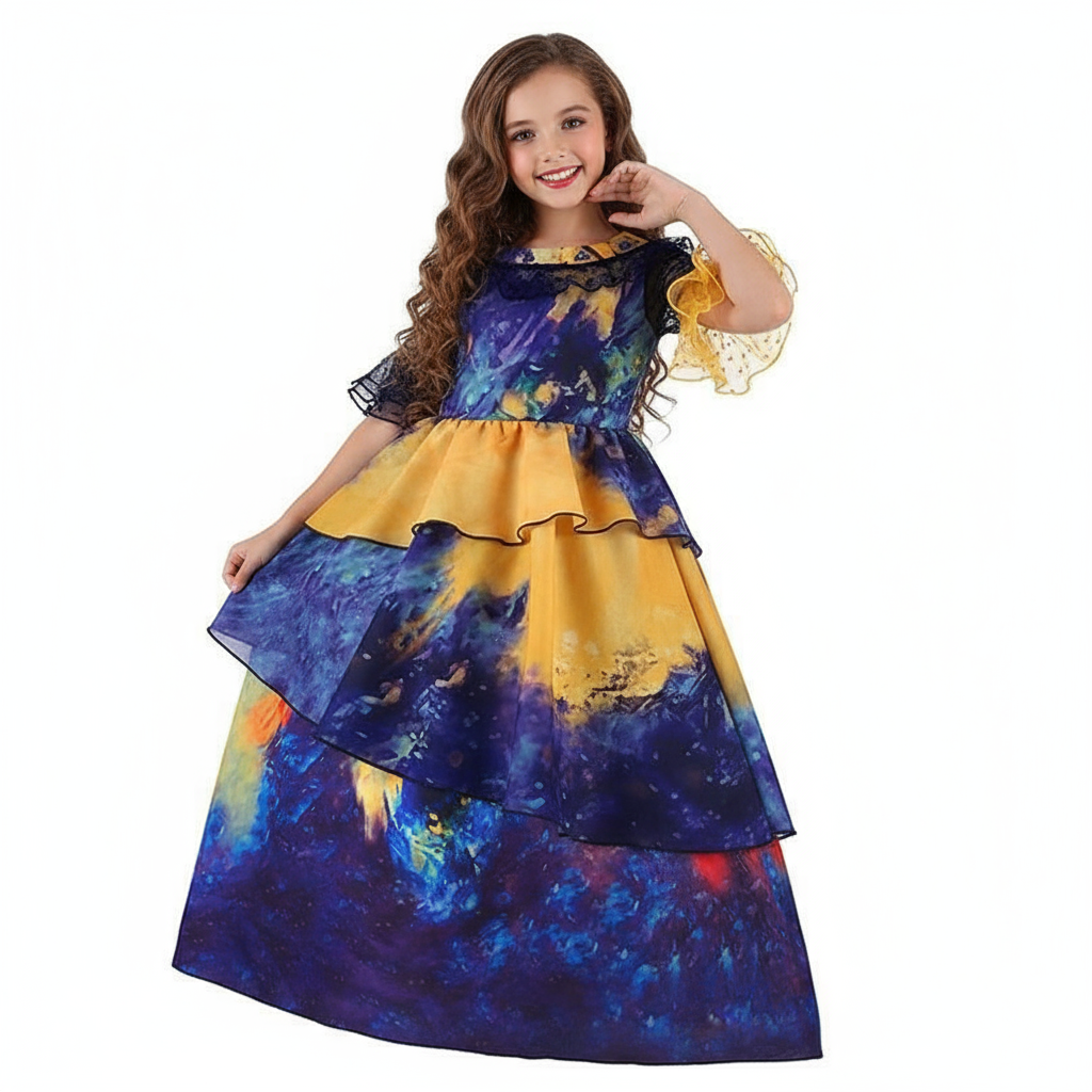 Girls Encanto Isabela Madrigal Costume - Dark Blue Dress Isabela Madrigal Cosplay