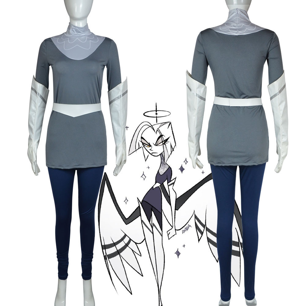 Hazbin Hotel Lute Costume - Grey Dress Set Lute Cosplay