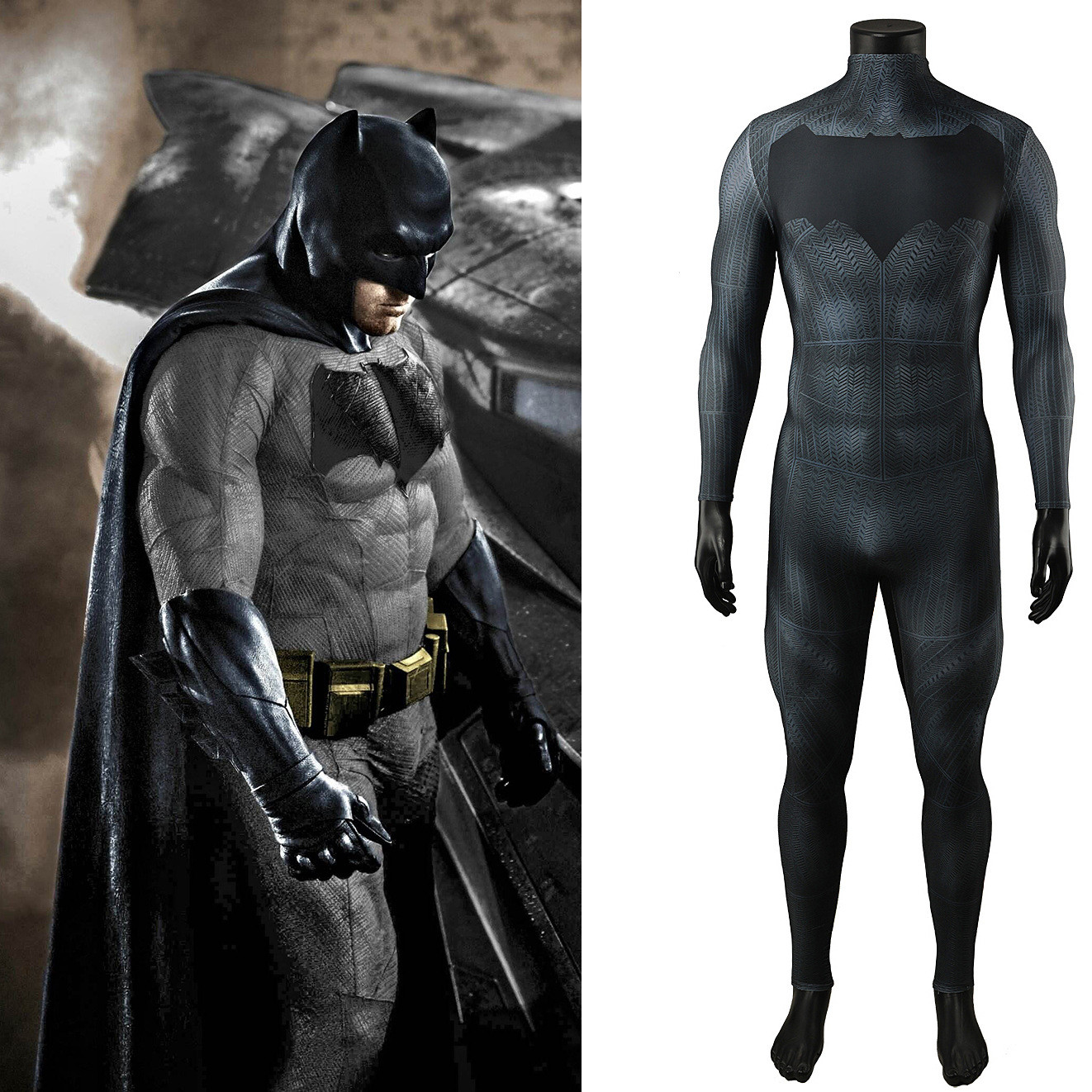 Batman vs Superman: Dawn of Justice Batman Ben Affleck Costume -Bodysuit Batman Cosplay