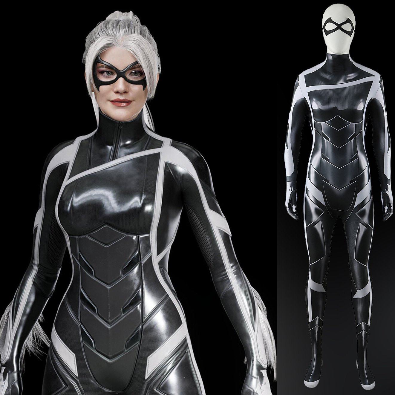 Spider-Man 2 Black Cat Felicia Hardy Costume - Black Bodysuit Black Cat Felicia Hardy Cosplay