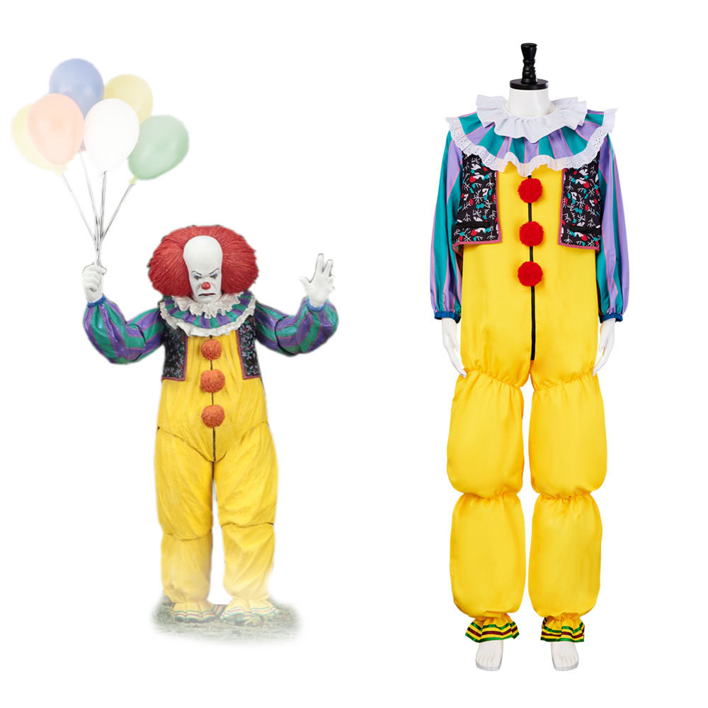 IT Pennywise Costume - Yellow Jumpsuit Clown Pennywise Cosplay