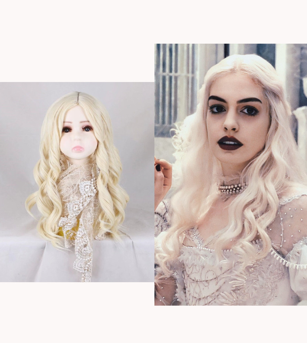 Kids Alice In Wonderland The White Queen Wig - White Queen Costume Wig Prop
