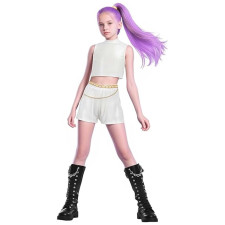 Girls K-Pop Demon Hunters Costume - Tank Top Shorts K-Pop Demon Hunters Cosplay