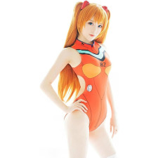Neon Genesis Evangelion Asuka Langley Sohryu Bikini Swimsuit Costume - Orange Swimsuit Asuka Langley Sohryu Cosplay