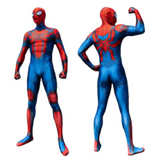 Spider-Man Blue and Red Stealth Suit Costume - Red Blue Black Fullsuit Spider-Man Cosplay