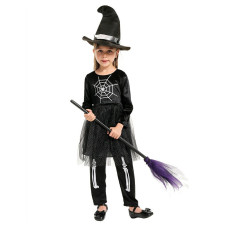 Girls Black Spider Witch Costume - Black Spider Web Witch Dress Cosplay