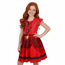 Girls Descendants 4: The Rise of Red Princess Red of Hearts Costume - Red Dress Princess Red of Hearts Cosplay