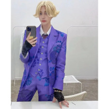 Tokyo Revengers Inui Seishu Costume - Purple Floral Suit Inui Seishu Cosplay