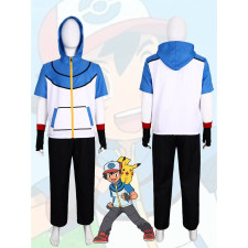 Boys and Men Pokemon Ash Ketchum Costume - Full Set Ash Ketchum Pokemon Trainer Cosplay