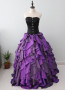 Purple and Black Organza Taffeta Ball Gown Costume Gothic Dress