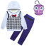 Kids Inside Out Fear Costume - White Purple Hoodie Pants Mask Set Fear Cosplay