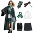 Women and Girls Harry Potter Slytherin Wizard Deluxe Costume - Full Set Including Scarf and Wand Slytherin Cosplay