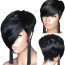 Rihanna Wig - Short Oblique Bangs Wig Rihanna Cosplay Costume