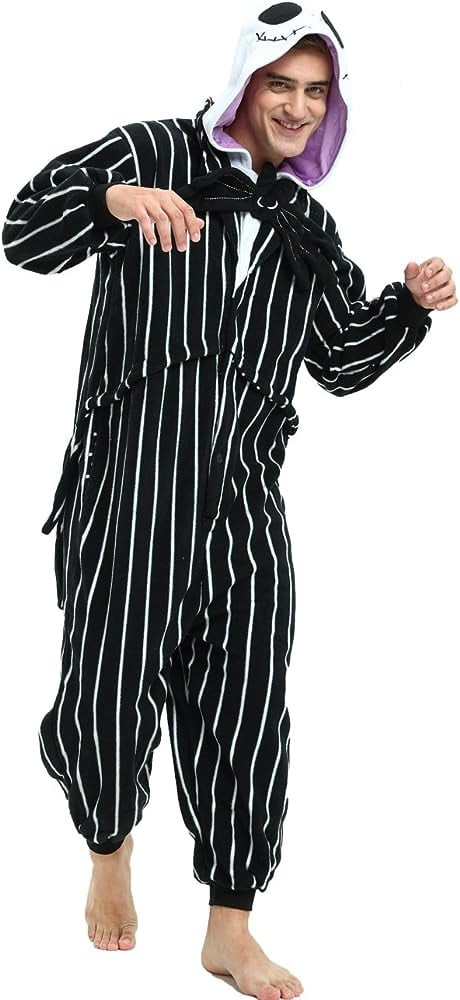 The Nightmare Before Christmas Jack Skellington Costume - Onesie Jumpsuit Jack Skellington Cosplay