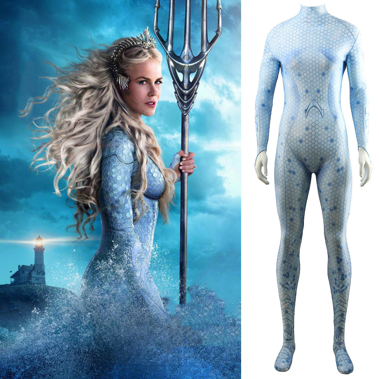 Aquaman Queen Atlanna Costume - Bodysuit Queen Atlanna Cosplay