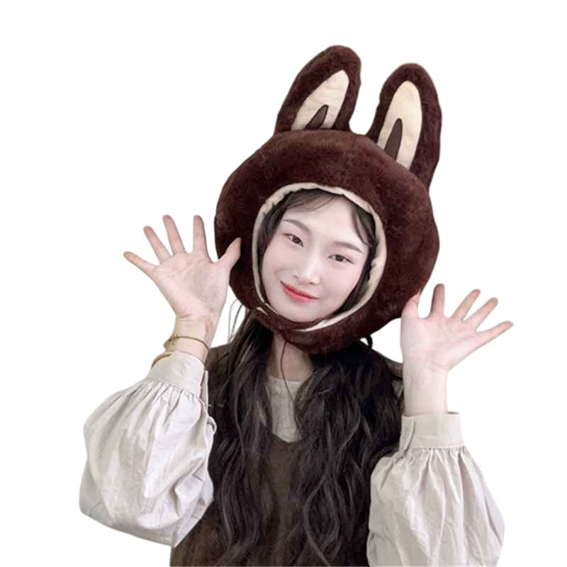 Labubu The Monsters Zimomo Mask Prop - Brown Zimomo Plush Cosplay Costume Mask