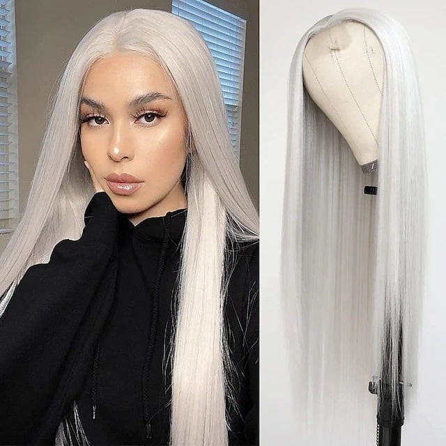 Doja Cat Wig - Long White Straight Wig Doja Cat Cosplay Costume